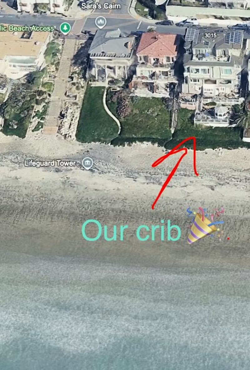 Aerial view of the house