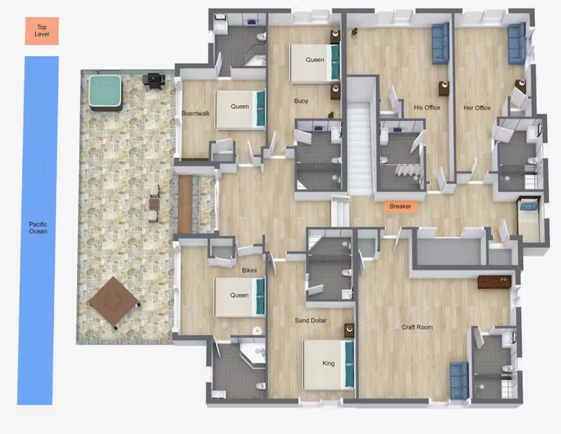 Top level floor plan